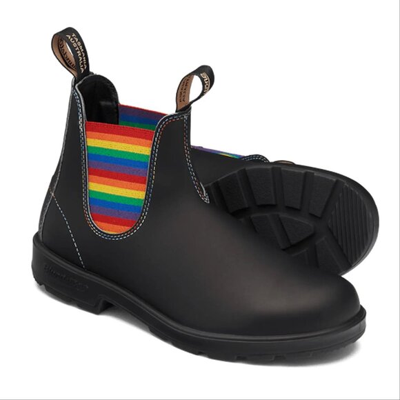 Blundstone Original Chelsea Boots Men\'s US 12 Black Leather Rainbow NEW main image 9